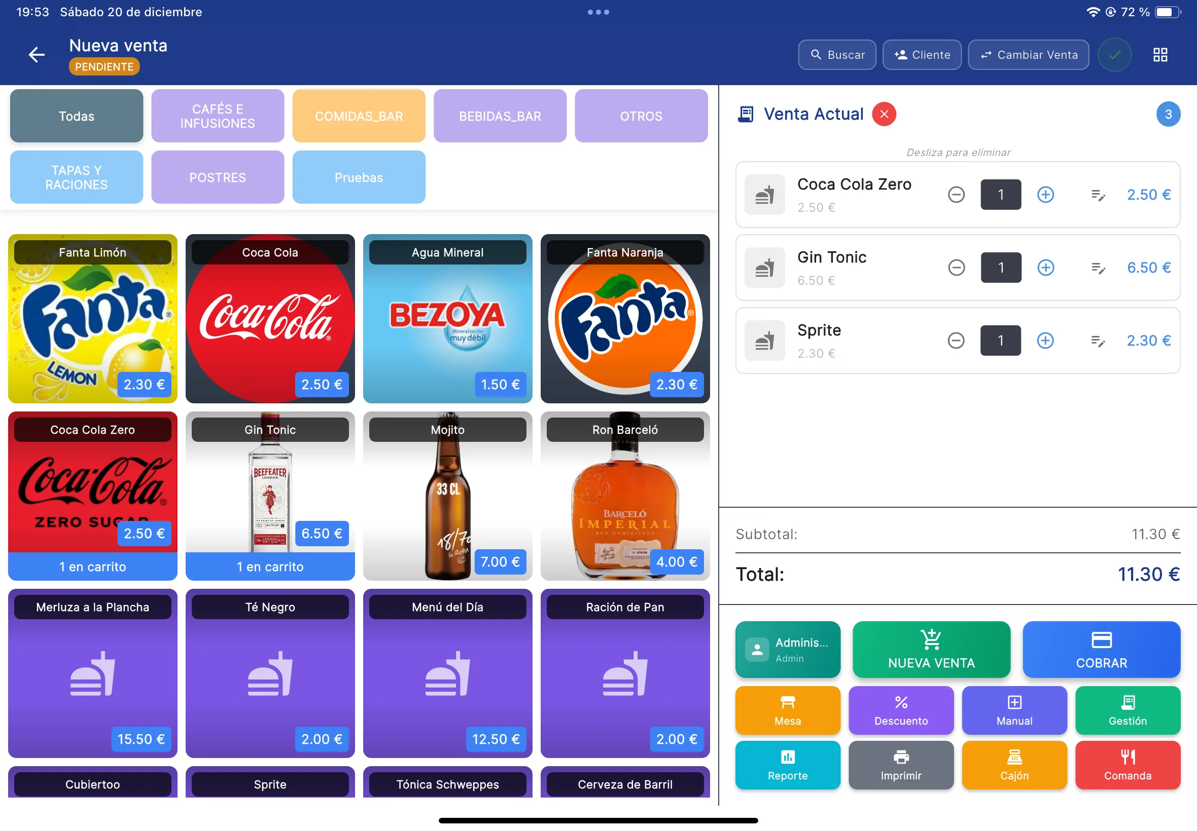 Pantalla principal VFactu iPad