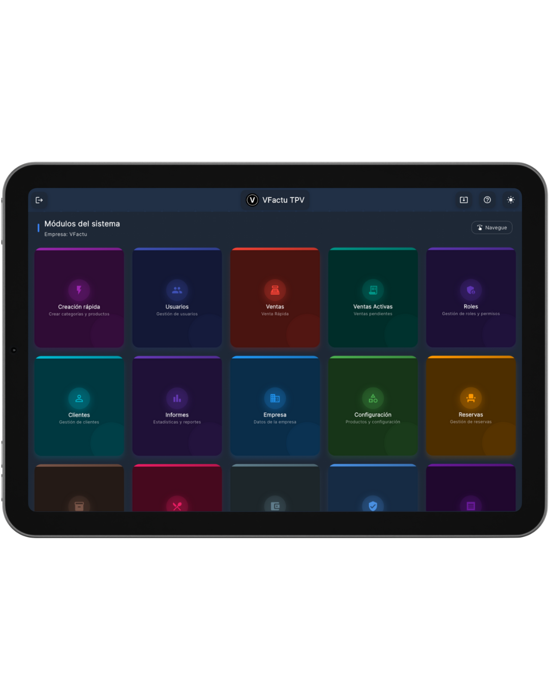 Gestión de productos VFactu iPad